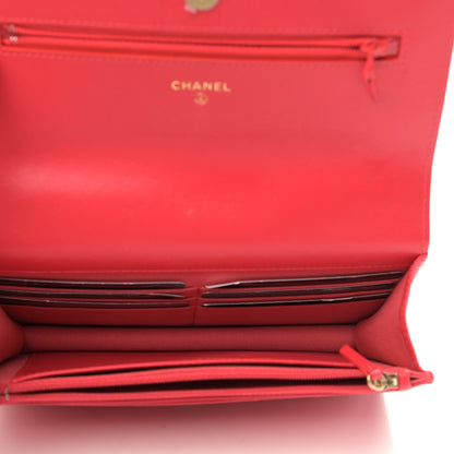 Chanel Goatskin Quilted Chanel 19 Wallet On Chain WOC Red 5 of 15