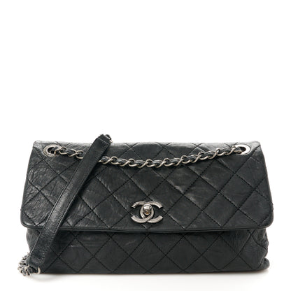 Chanel Crumpled Lambskin Quilted Medium Single Flap Black 1 of 11