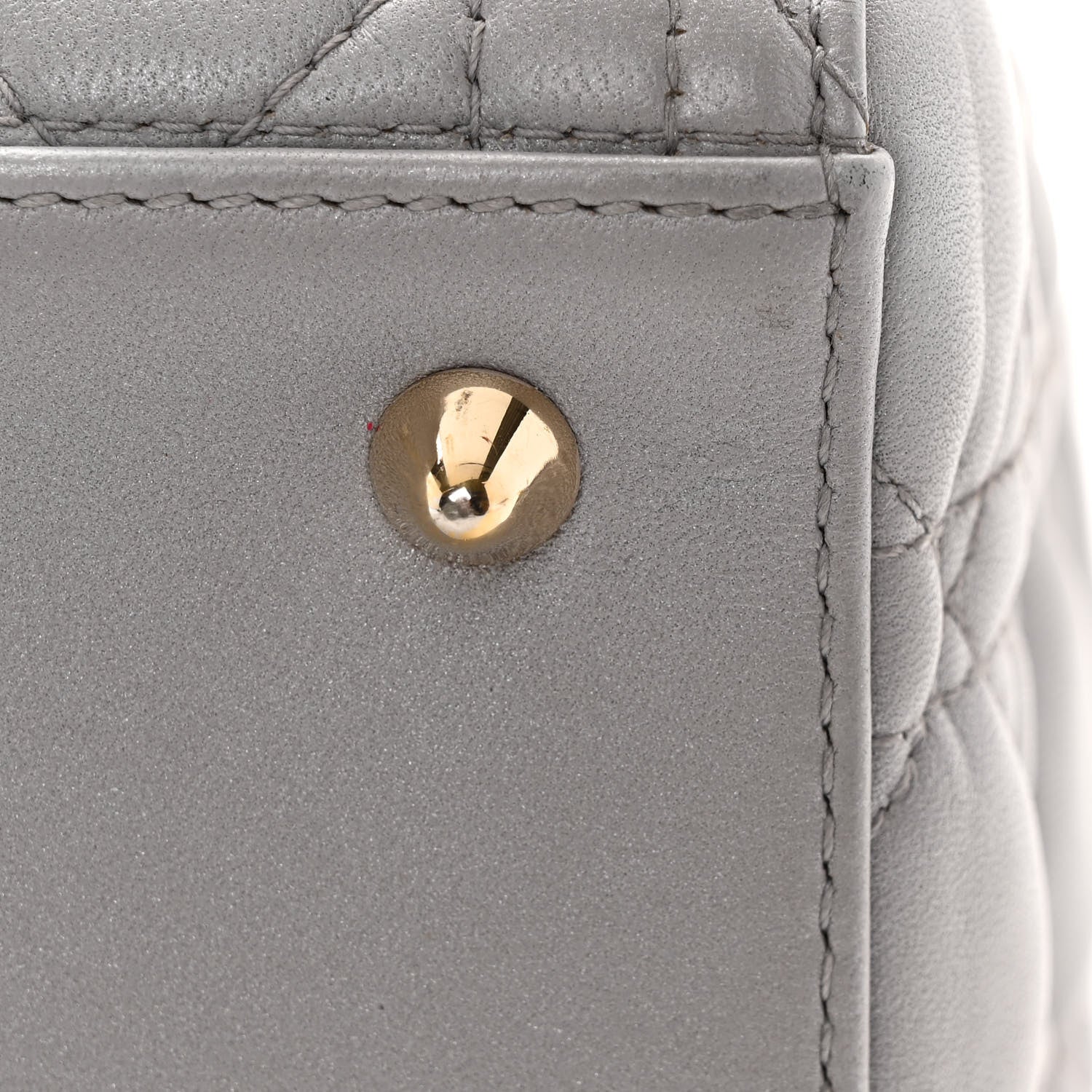Christian Dior Lambskin Cannage Medium Lady Dior Grey 11 of 12