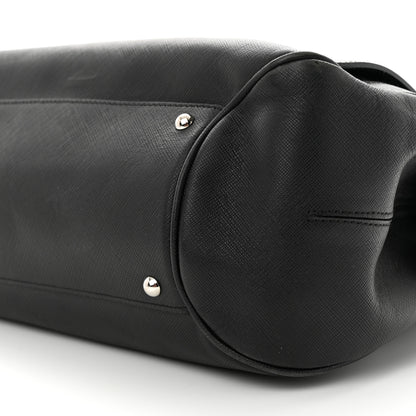 Salvatore Ferragamo Saffiano Top Handle Bag Black 9 of 12