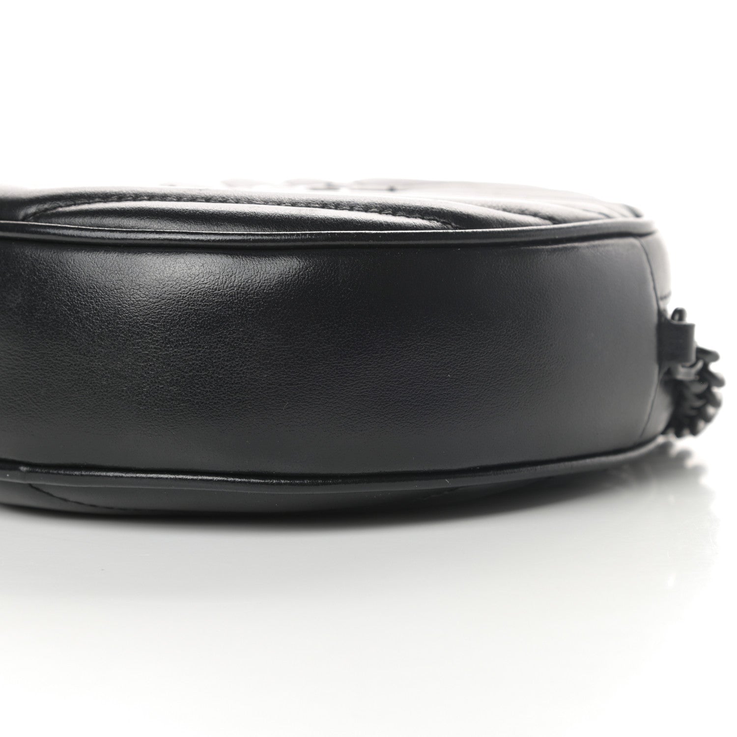 Saint Laurent Calfskin Matelasse Chevron Round Vinyle Camera Bag Black 10 of 13