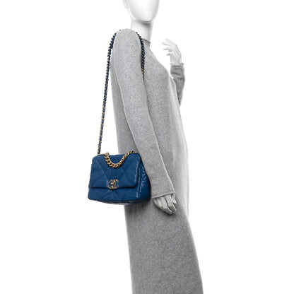 Chanel Lambskin Quilted Medium Chanel 19 Flap Blue 2 of 11