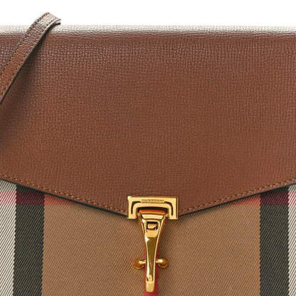 Burberry Derby Calfskin House Check Small Macken Crossbody Bag Tan 9 of 11
