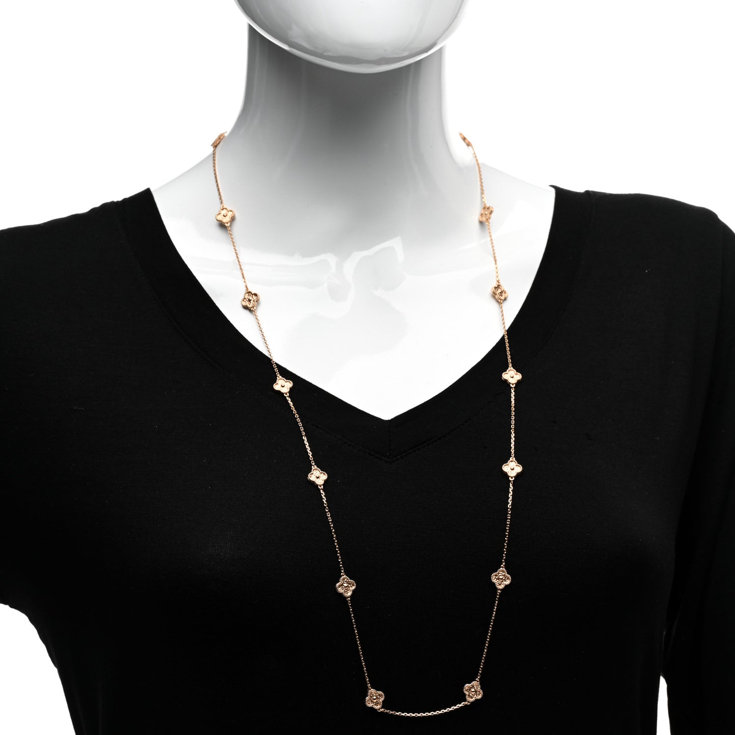 18K Rose Gold 16 Motifs Sweet Alhambra Necklace
