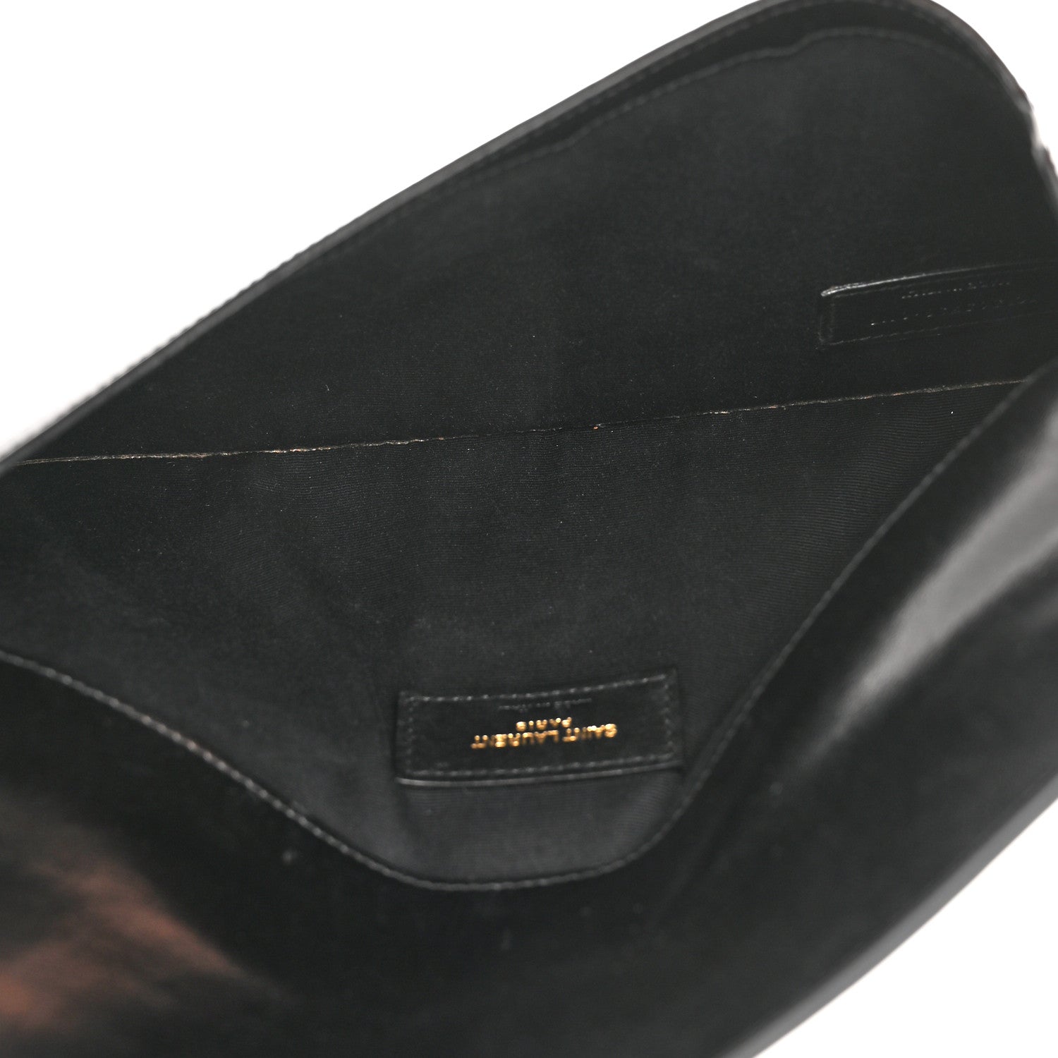 Saint Laurent Smooth Shiny Calfskin Monogram Uptown Pouch Black 5 of 11