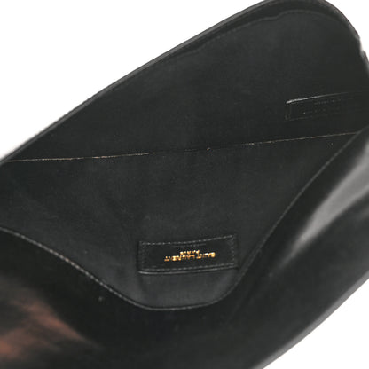 Saint Laurent Smooth Shiny Calfskin Monogram Uptown Pouch Black 5 of 11