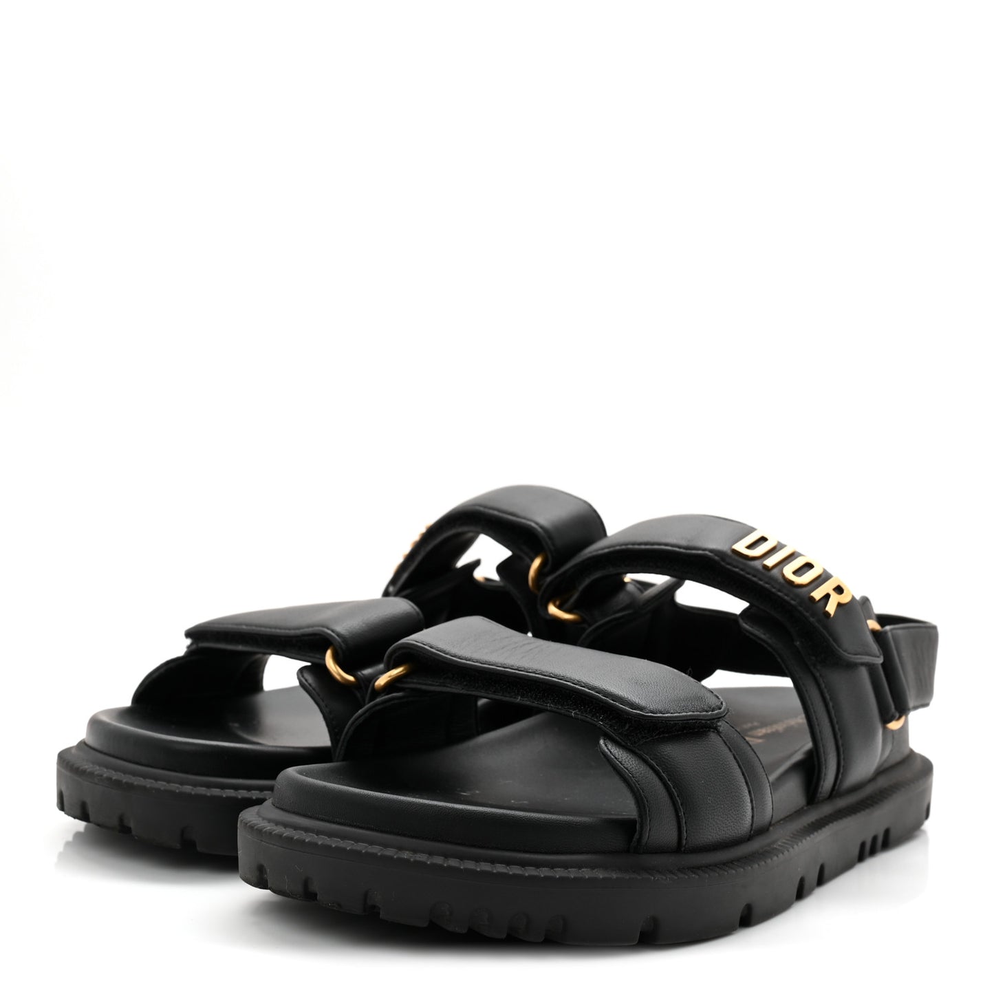 Lambskin Dioract 10mm Sandals 36.5 Black