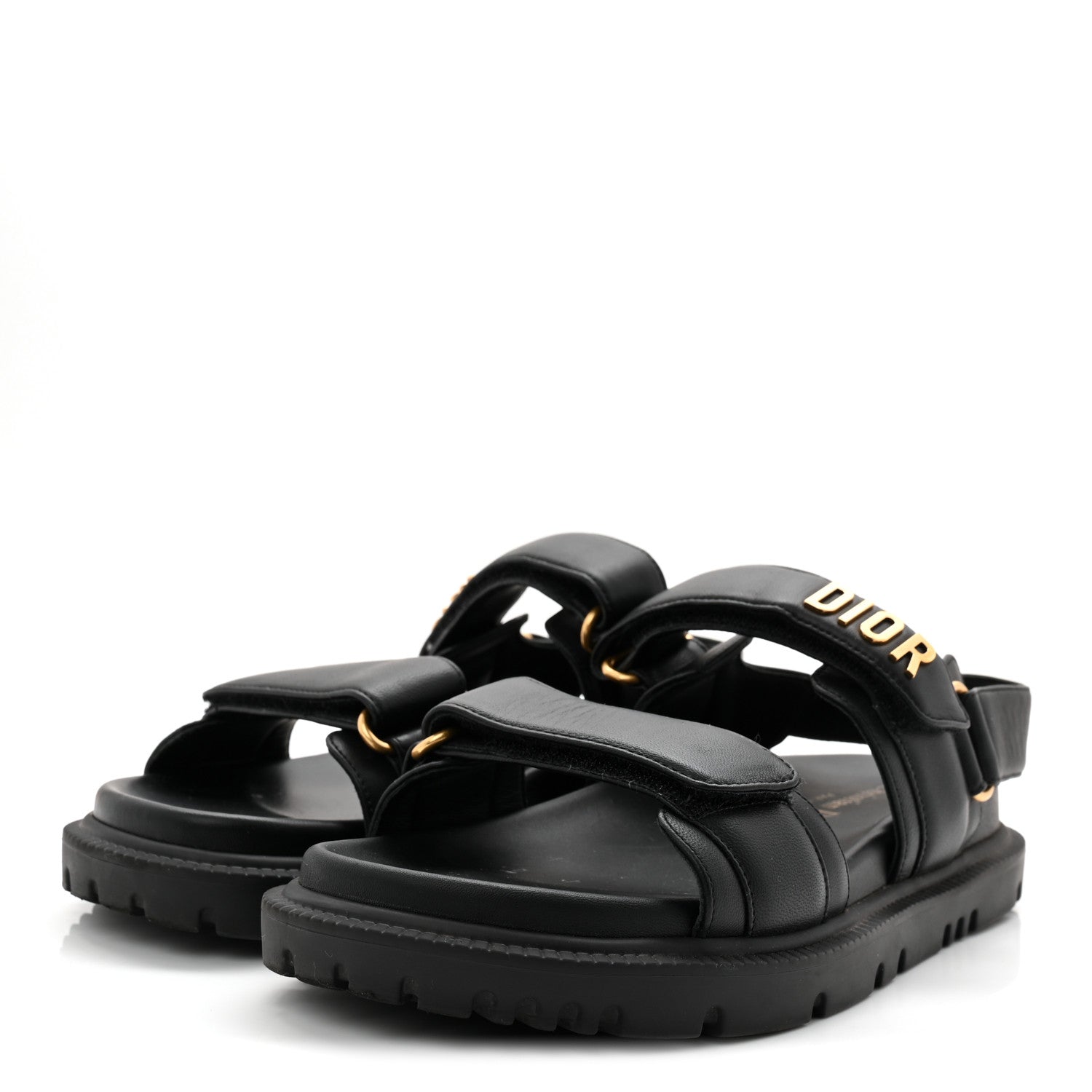 Christian Dior Lambskin Dioract 10mm Sandals 36.5 Black 3 of 9