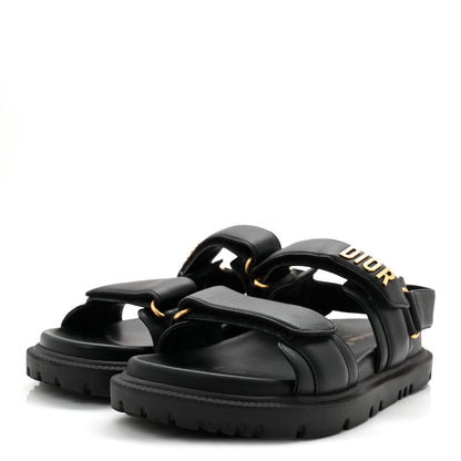 Christian Dior Lambskin Dioract 10mm Sandals 36.5 Black 3 of 9