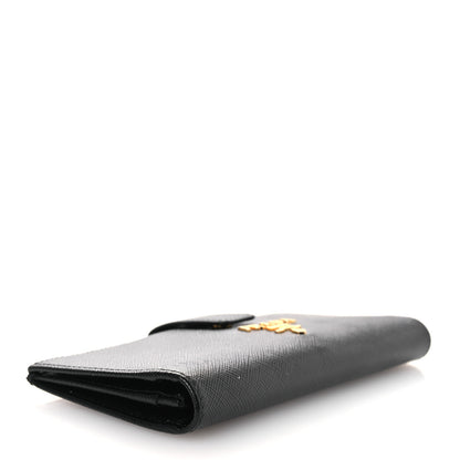 Prada Saffiano Metal Large Wallet Black 4 of 9