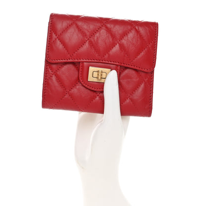 Chanel Aged Calfskin Quilted Reissue Compact Wallet Red 2 of 10