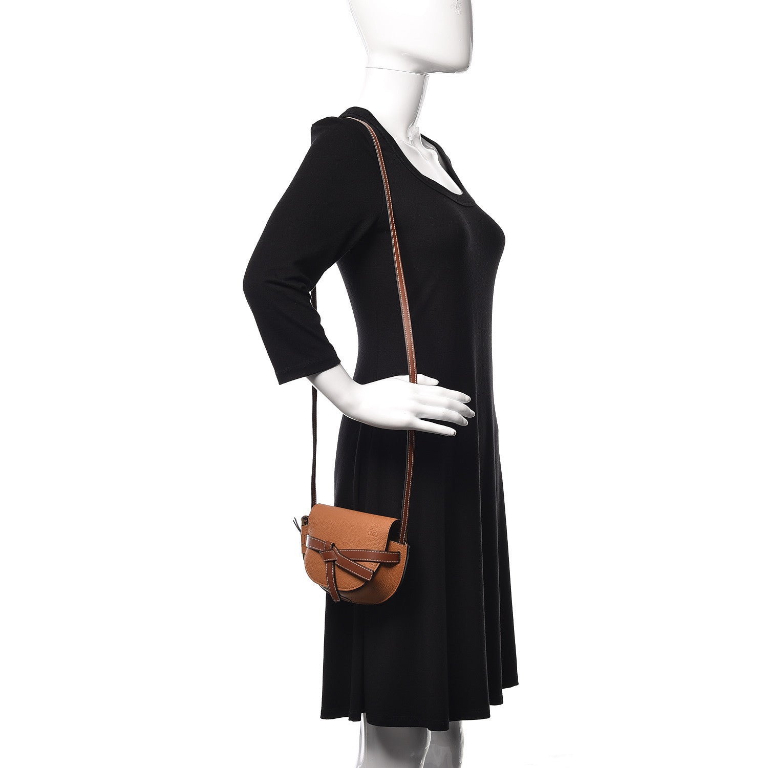 Loewe Grained Calfskin Mini Gate Crossbody Bag Caramel Pecan 2 of 9