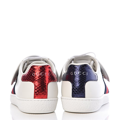 Gucci Calfskin Ayers Web Blind for Love Embroidered Womens Ace Sneakers 34.5 White 11 of 12
