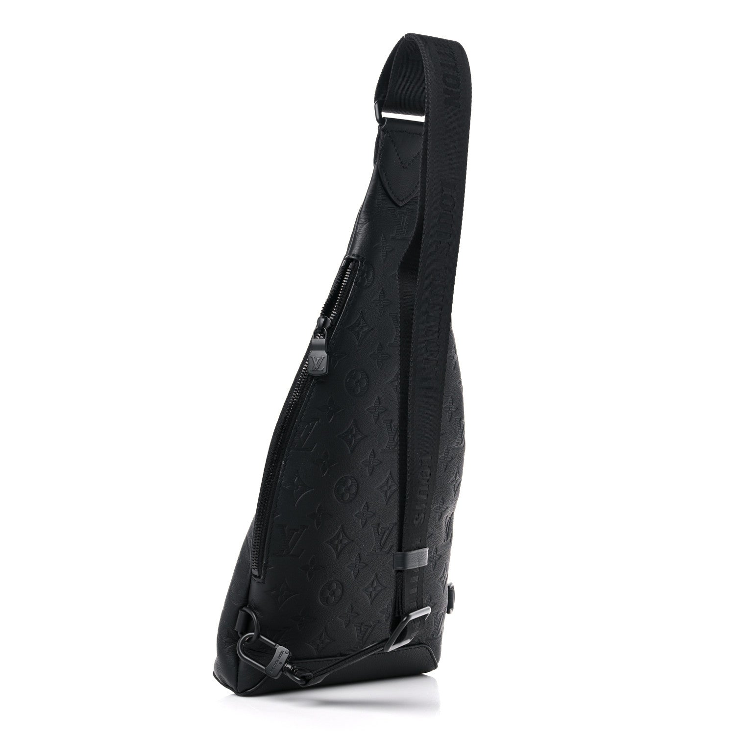 Louis Vuitton Calfskin Shadow Monogram Duo Slingbag Black 3 of 9