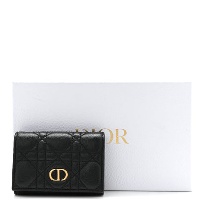 Christian Dior Supple Calfskin Cannage Caro Glycine Wallet Black 8 of 8