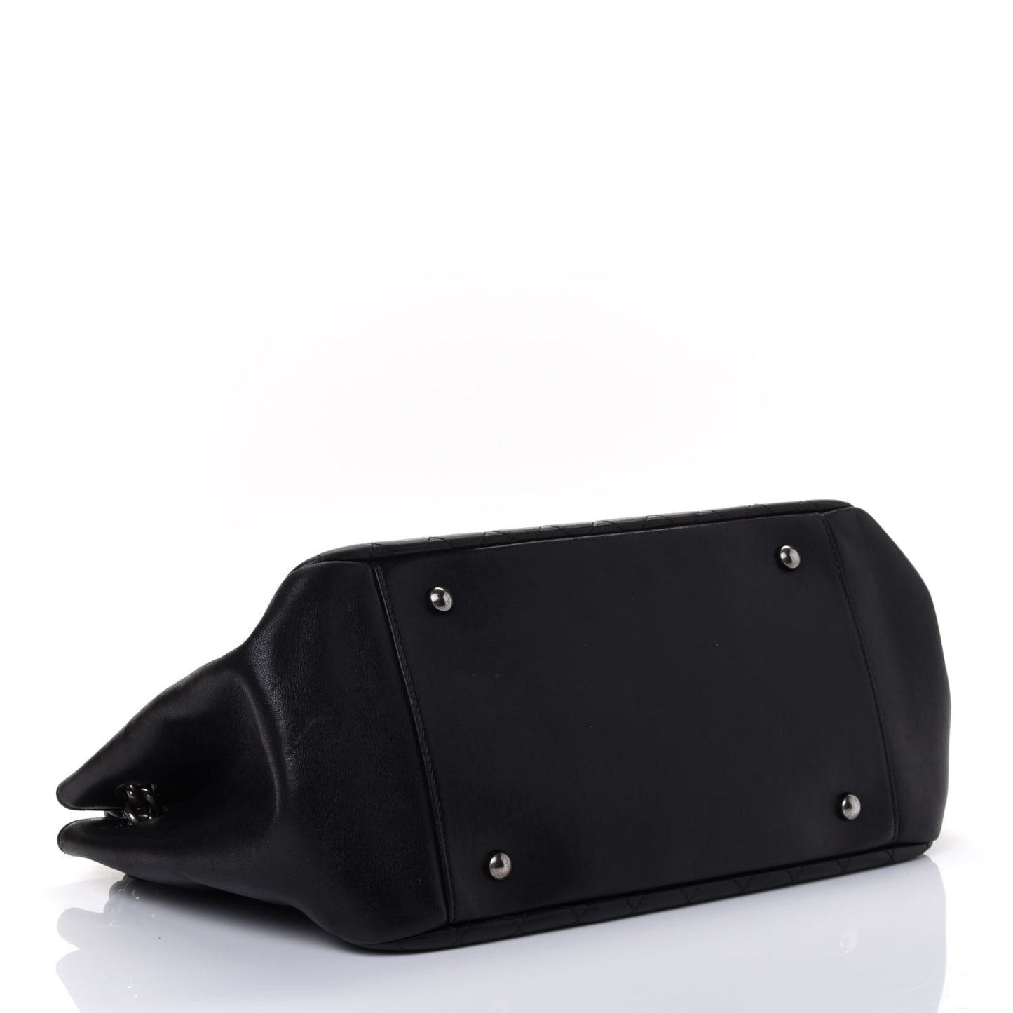 Lambskin Quilted Accordion Boy Flap Black