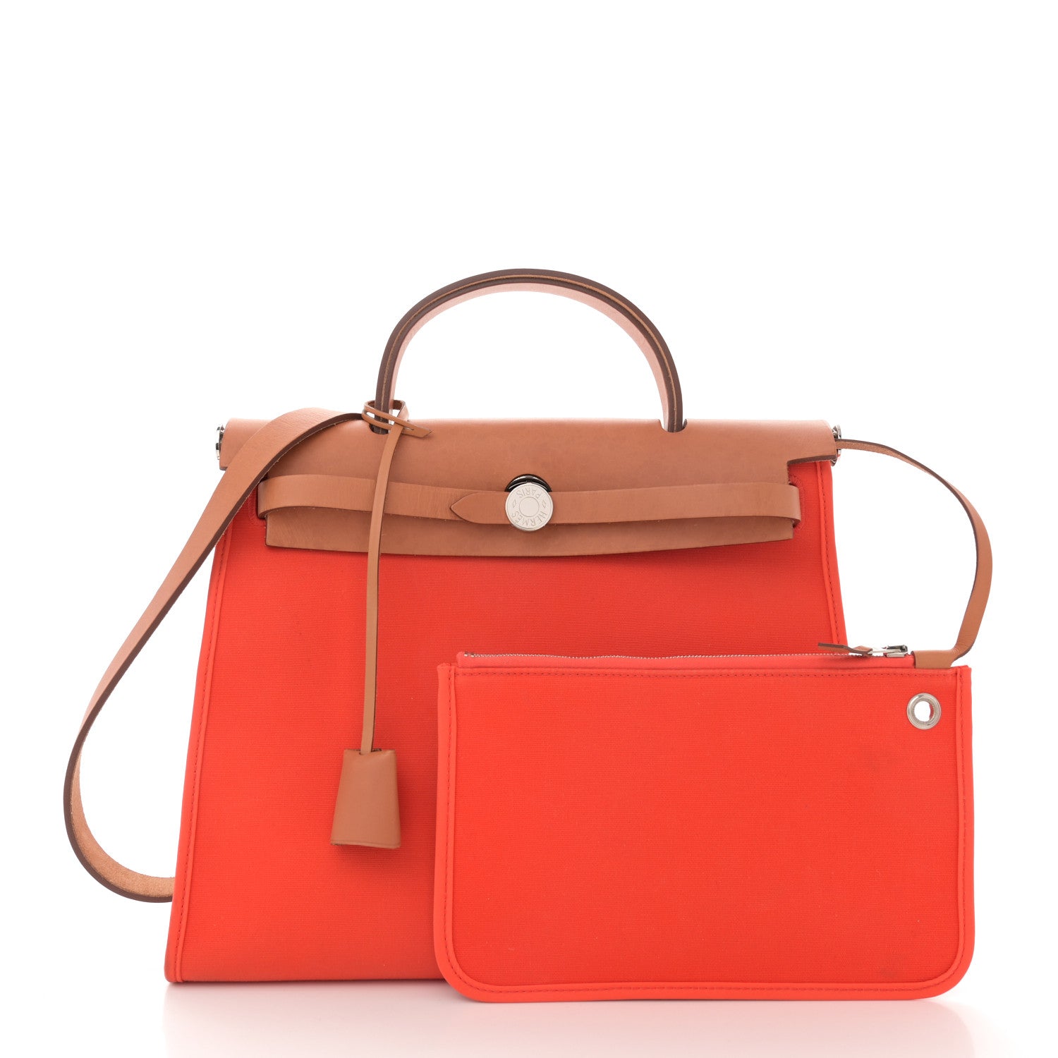 Hermes Vache Hunter Toile Herbag Zip 31 PM Orange 3 of 16