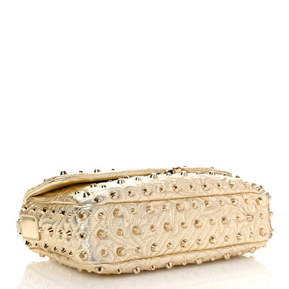 Versace Metallic Nappa Barocco Quilted Studded Calliope Vanitas Shoulder Bag Gold 4 of 9