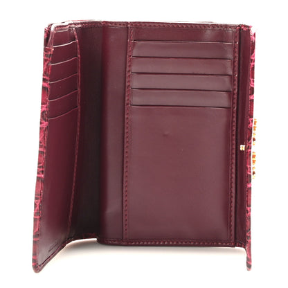 Miu Miu Vernice Alligator Embossed Wallet Dark Red 6 of 8