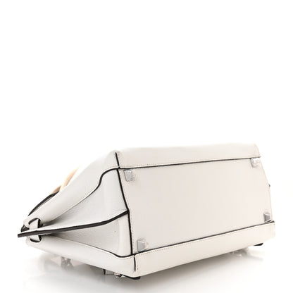 MCM Grained Calfskin Medium Milla Convertible Backpack White Flake 4 of 15