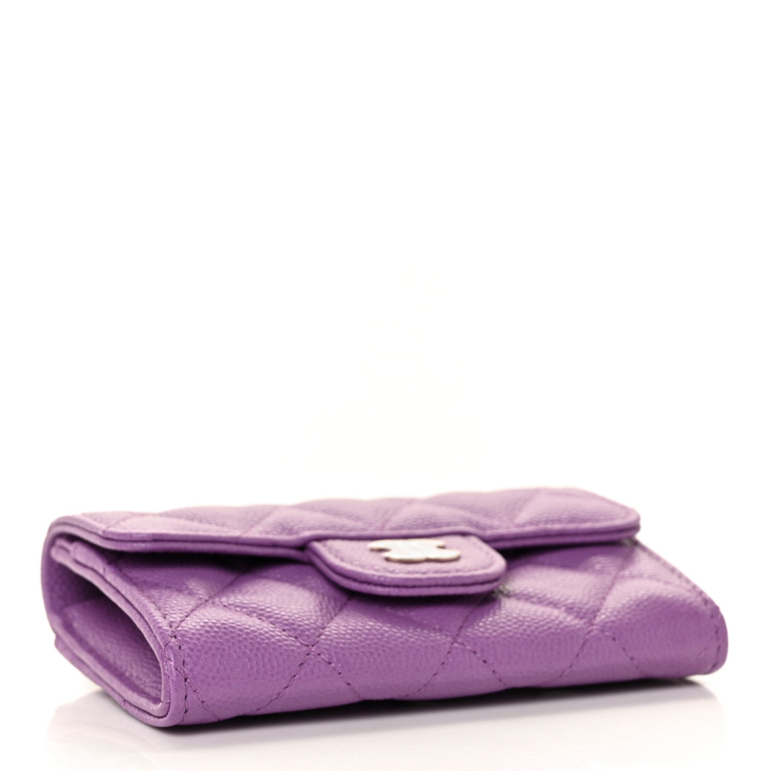 Chanel Caviar Quilted Flap Card Holder Wallet Purple 4 of 11