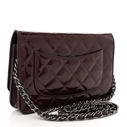 Chanel Patent Quilted Wallet On Chain WOC Purple 3 of 12