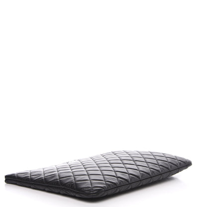 Chanel Lambskin Quilted Large Cosmetic Case Black 3 of 7