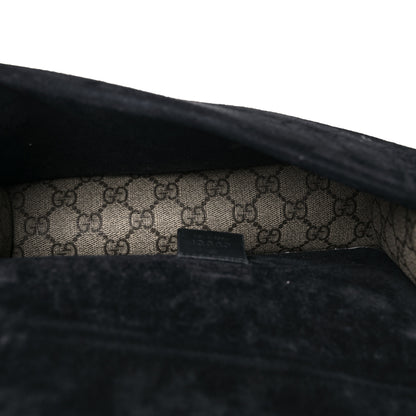 Gucci GG Supreme Monogram Suede Crystal Small Dionysus Shoulder Bag Beige Ebony Black 4 of 17