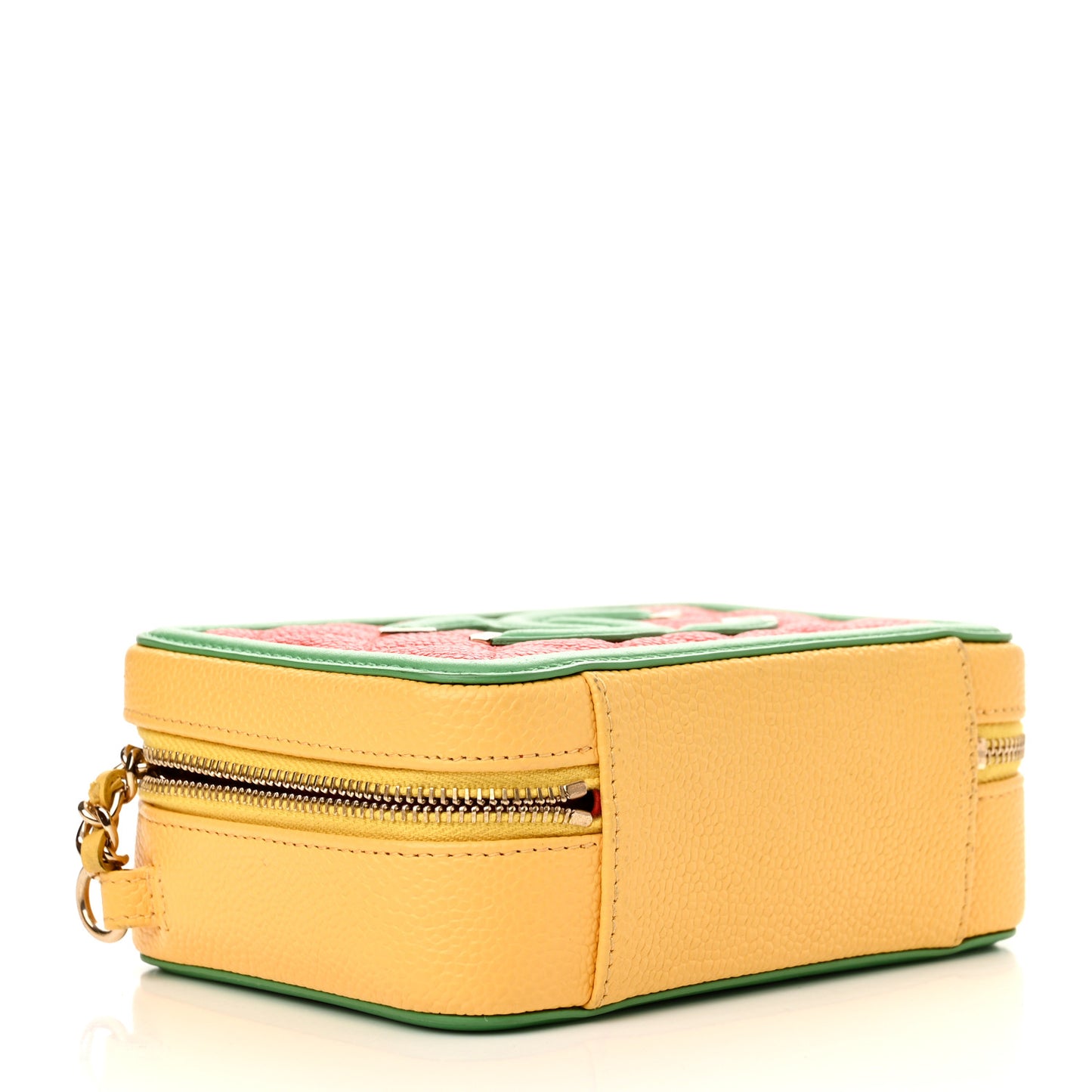 Caviar Quilted Filigree Vanity Clutch With Chain Multicolor