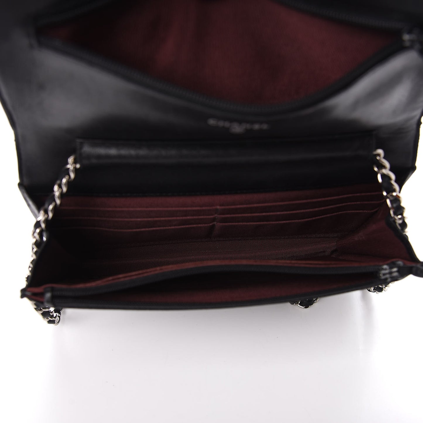 Lambskin Quilted Wallet On Chain WOC Black