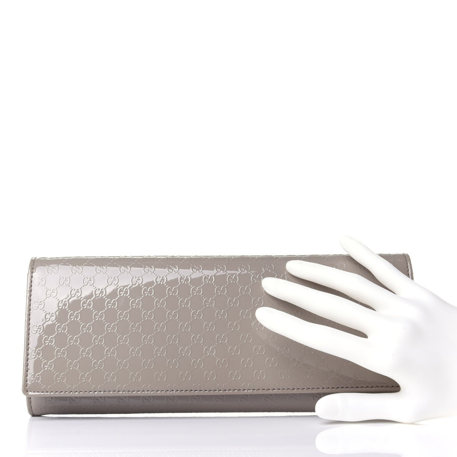 Gucci Patent Microguccissima Small Broadway Clutch Grey 2 of 7
