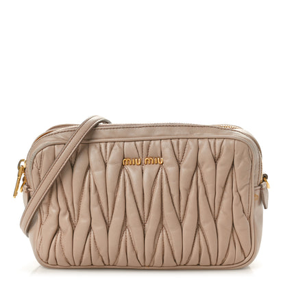 Miu Miu Nappa Matelasse Double Zip Shoulder Bag Cammeo 1 of 13