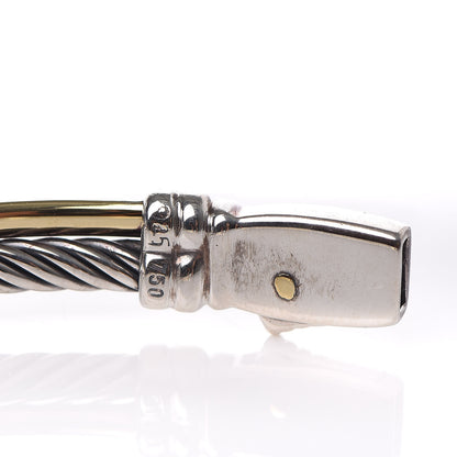 David Yurman Sterling Silver 18K Yellow Gold 3mm Crossover Bracelet 5 of 5