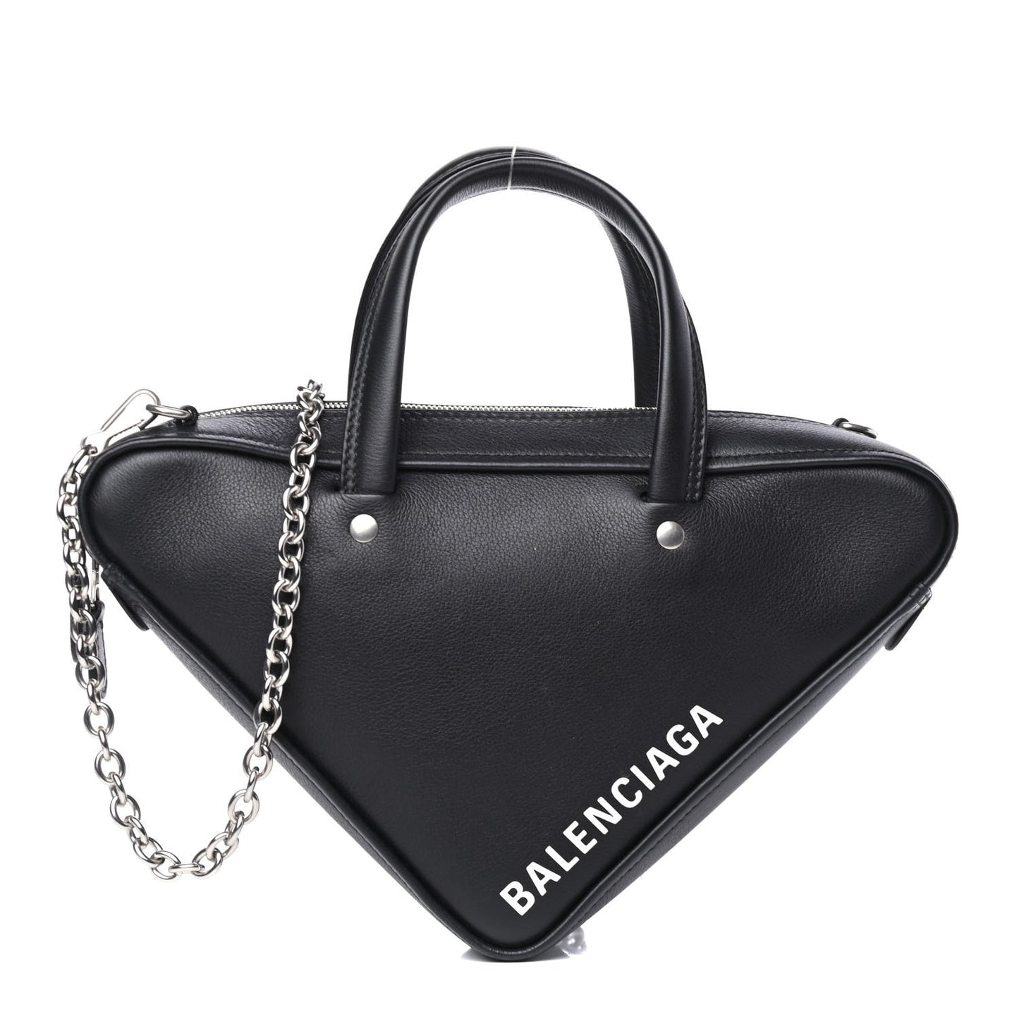 Calfskin XS Triangle Chain Duffle Black