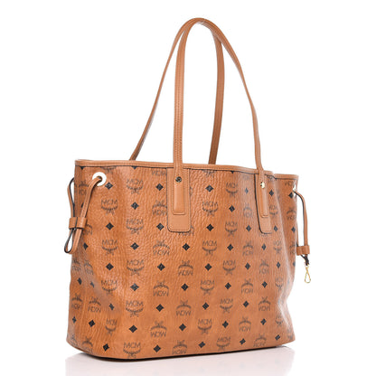 MCM Visetos Medium Liz Reversible Shopper Tote Cognac 6 of 15