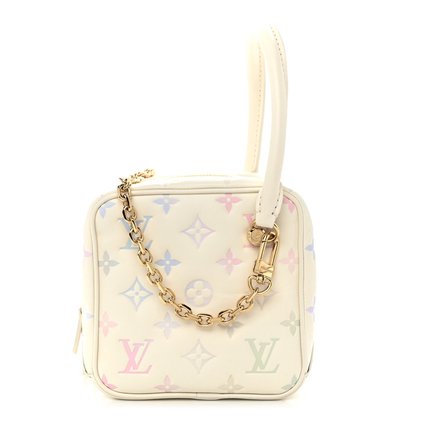 Lambskin Embossed Monogram New Square Bag Quartz Multicolor