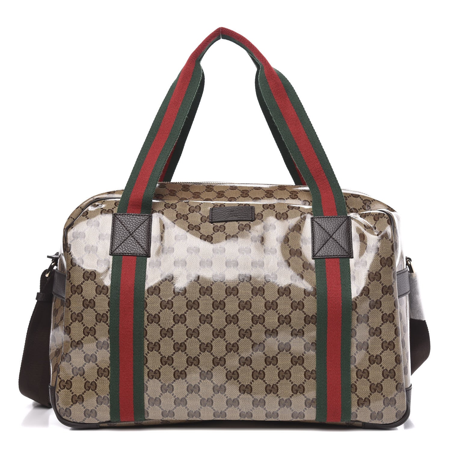 Gucci Crystal Monogram Web Large Carry On Duffle Bag Brown 1 of 9