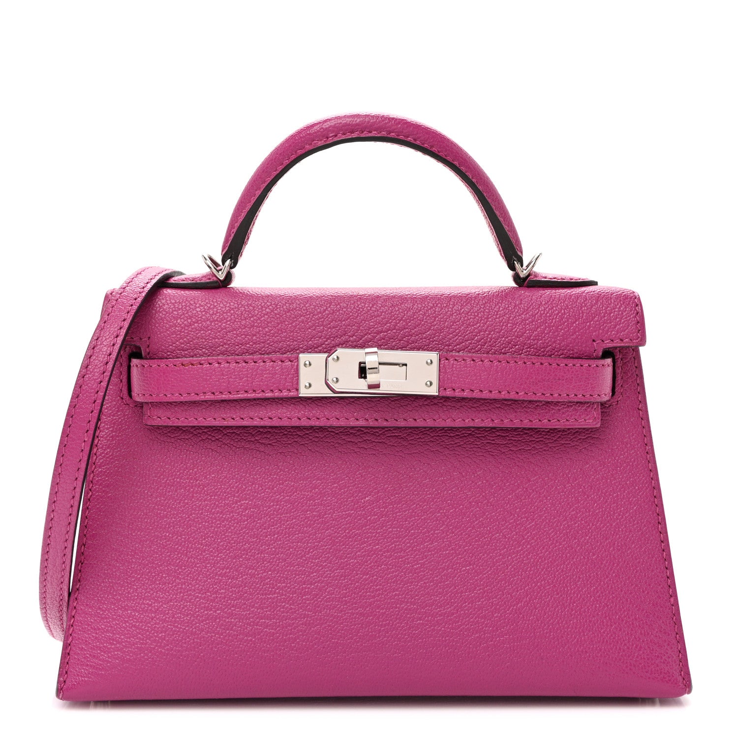 Hermes Mini Kelly 20cm in rose pourpre leather - Hermes