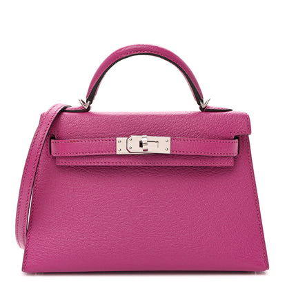 Hermes Chevre Mysore Mini Kelly Sellier 20 Rose Pourpre 1 of 11