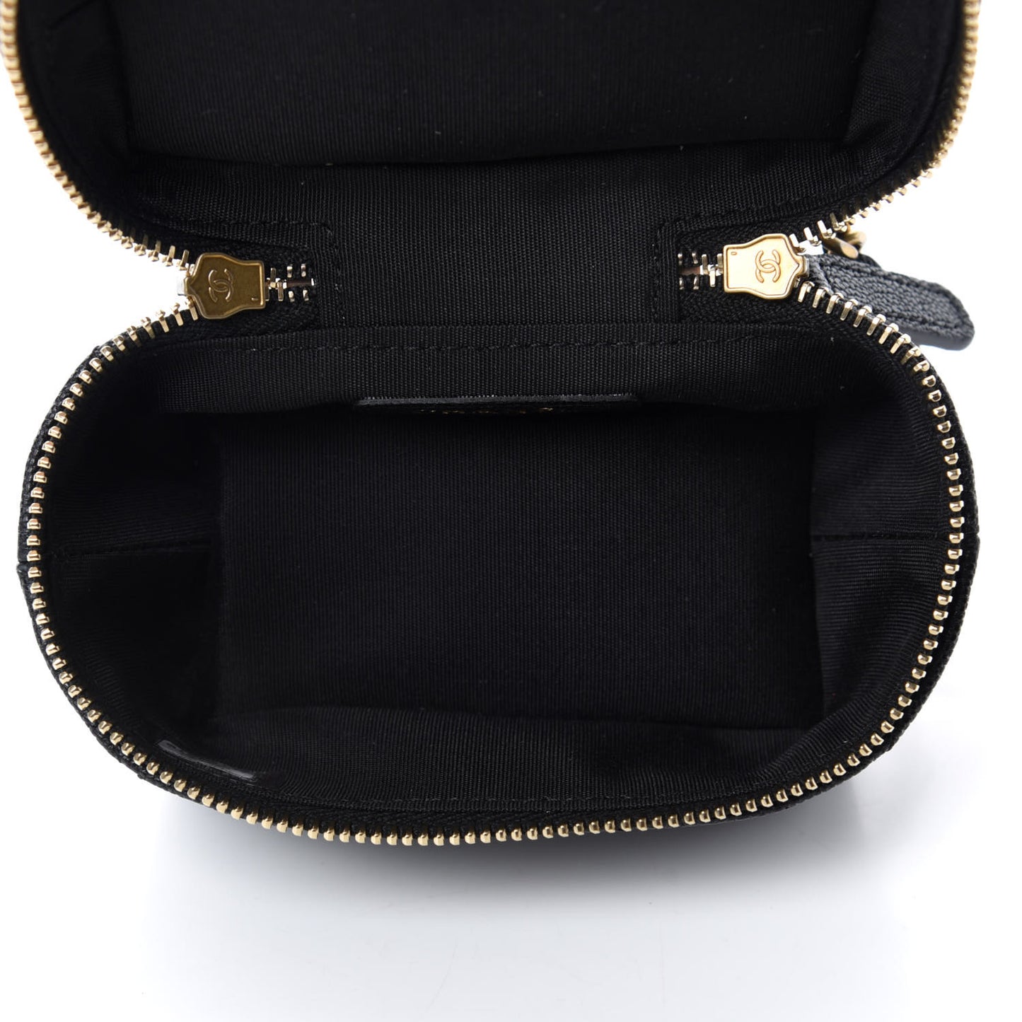 Caviar Quilted Mini Top Handle Vanity With Chain Black