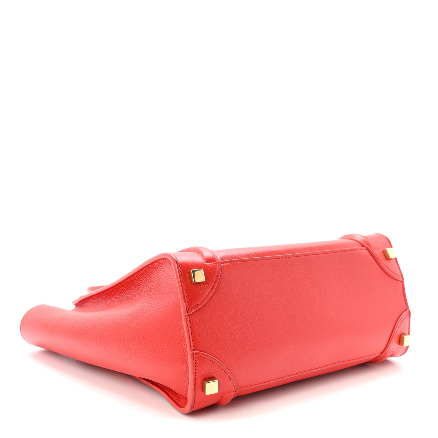 Drummed Calfskin Micro Luggage Vermillion