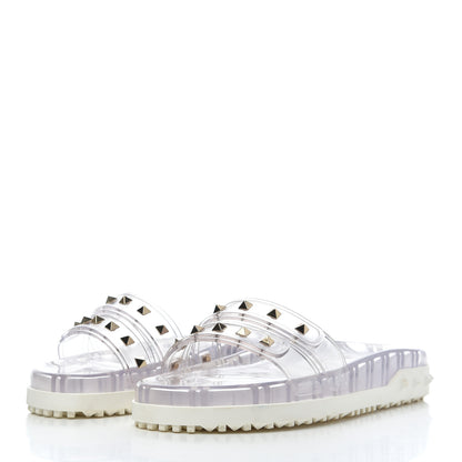 Valentino Garavani PVC Jelly Rockstud Slide Sandals 40 Clear 3 of 18