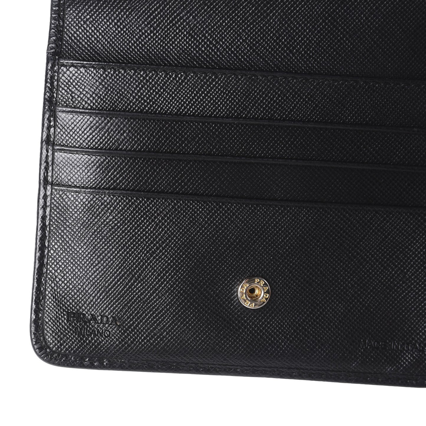 Saffiano Compact Bi-Fold Wallet Black