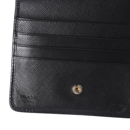 Prada Saffiano Compact Bi-Fold Wallet Black 8 of 10