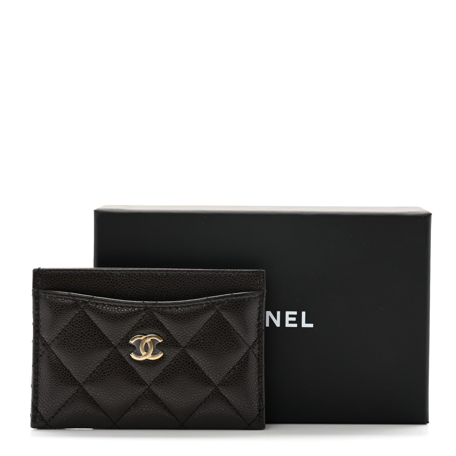 Chanel Caviar Quilted Card Holder Dark Brown 9 of 9