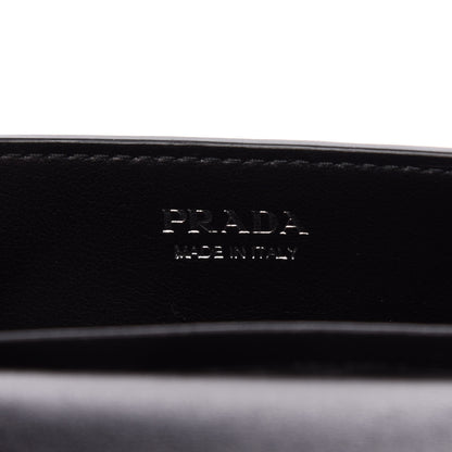 Prada Metallic Vitello Saffiano Cahier Pochette Denim Black 6 of 10