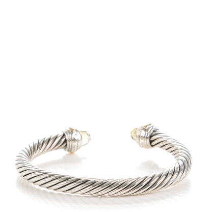 David Yurman Sterling Silver 14K Yellow Gold Lemon Citrine 7mm Cable Classics Bracelet 3 of 5