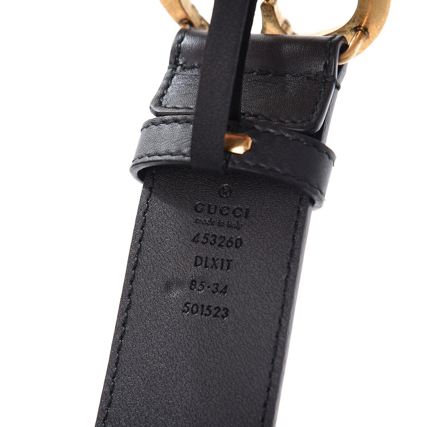 Moon Calfskin Pearl Double G 40mm Belt 75 30 Black Cream