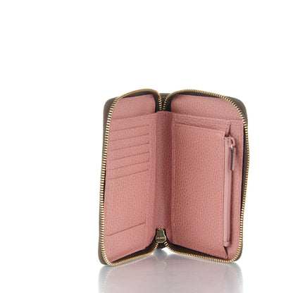 Gucci Dollar Calfskin Bi-Color Medium Swing Zip Around Wallet Grey Field Soft Pink 5 of 7