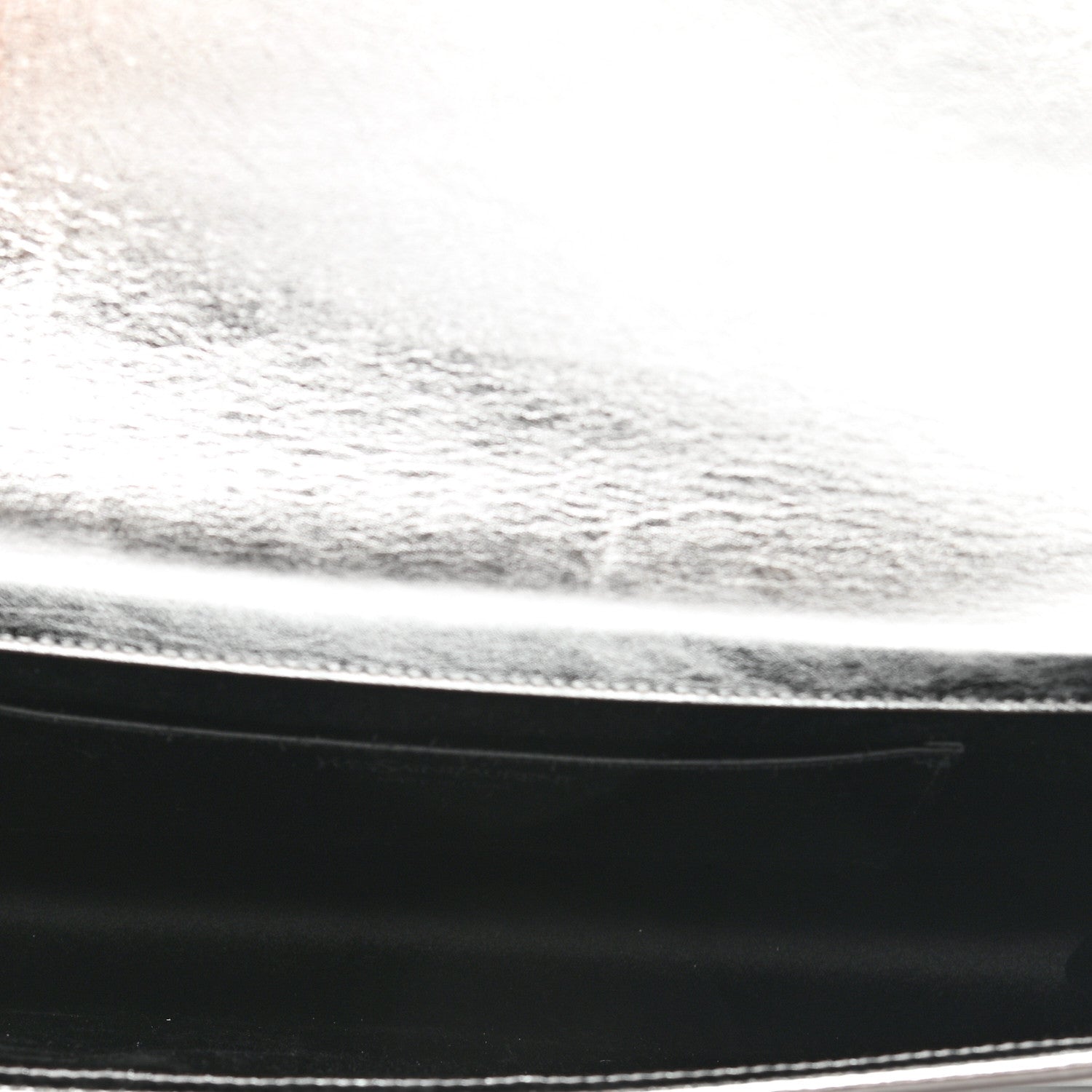 Saint Laurent Metallic Calfskin Monogram Large Belle De Jour Clutch Silver 4 of 9